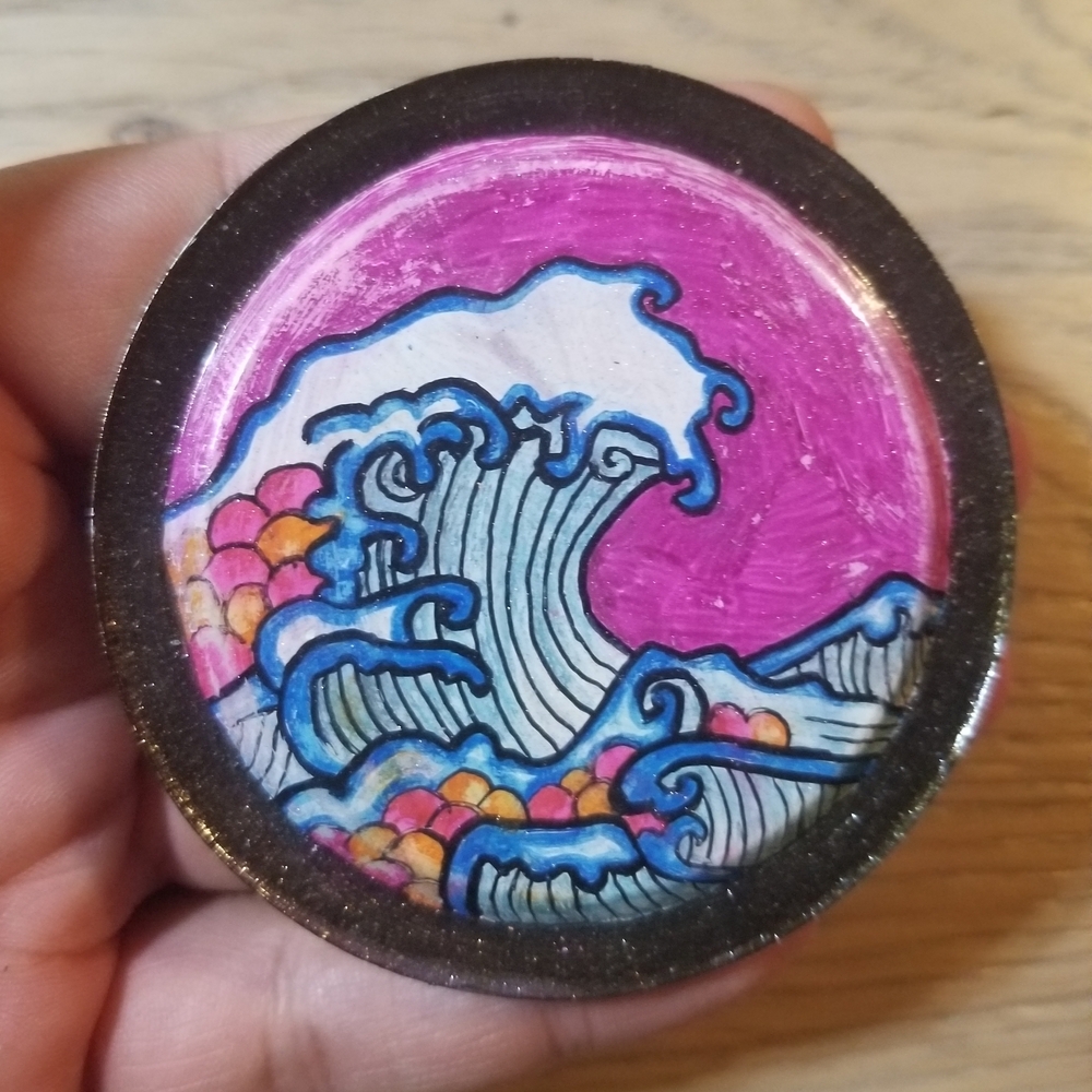 Vibrant Wave Art Coaster